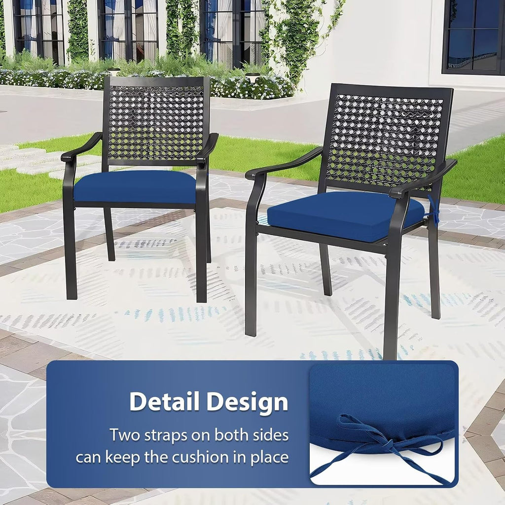 Outdoor Chair Cushions Set of 4, 17 x 16 Inch Patio Chair Cushions for Outdoor Furniture, Water Resistant, Non-Slip