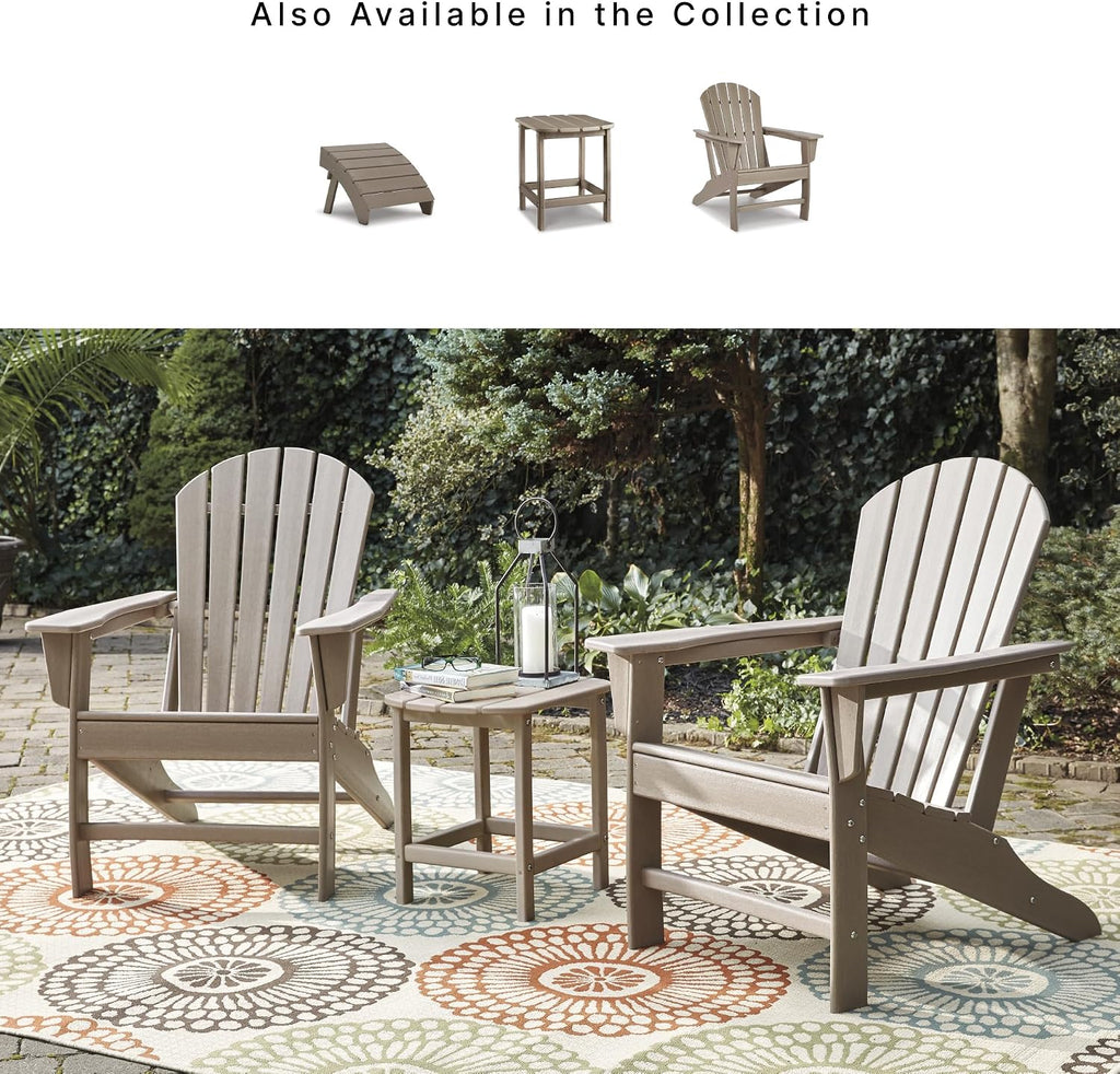 Sundown Treasure Outdoor Patio HDPE Adirondack Chair, Light Brown