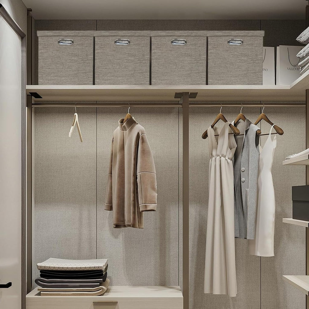 Storage Bins with Lids,13×13×13 Foldable Storage Cube Baskets Boxes Fabric Drawers for Closet Shelf Cabinet