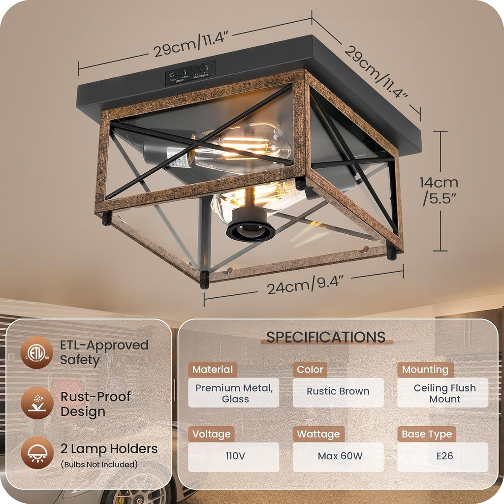 Outdoor Ceiling Light with Motion Sensor, Flush Mount Porch Ceiling Lights Outdoor