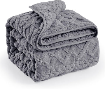 Weighted Blanket for Adults Twin Size 15 lbs, Dual Sided Soft Fuzzy Jacquard Sherpa Weighted Blankets for Sleeping
