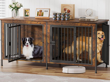 Dog Crate Furniture for 1 or 2 Dogs, Heavy Duty Single/Double Dog Crates for Small/Medium/Large Dogs