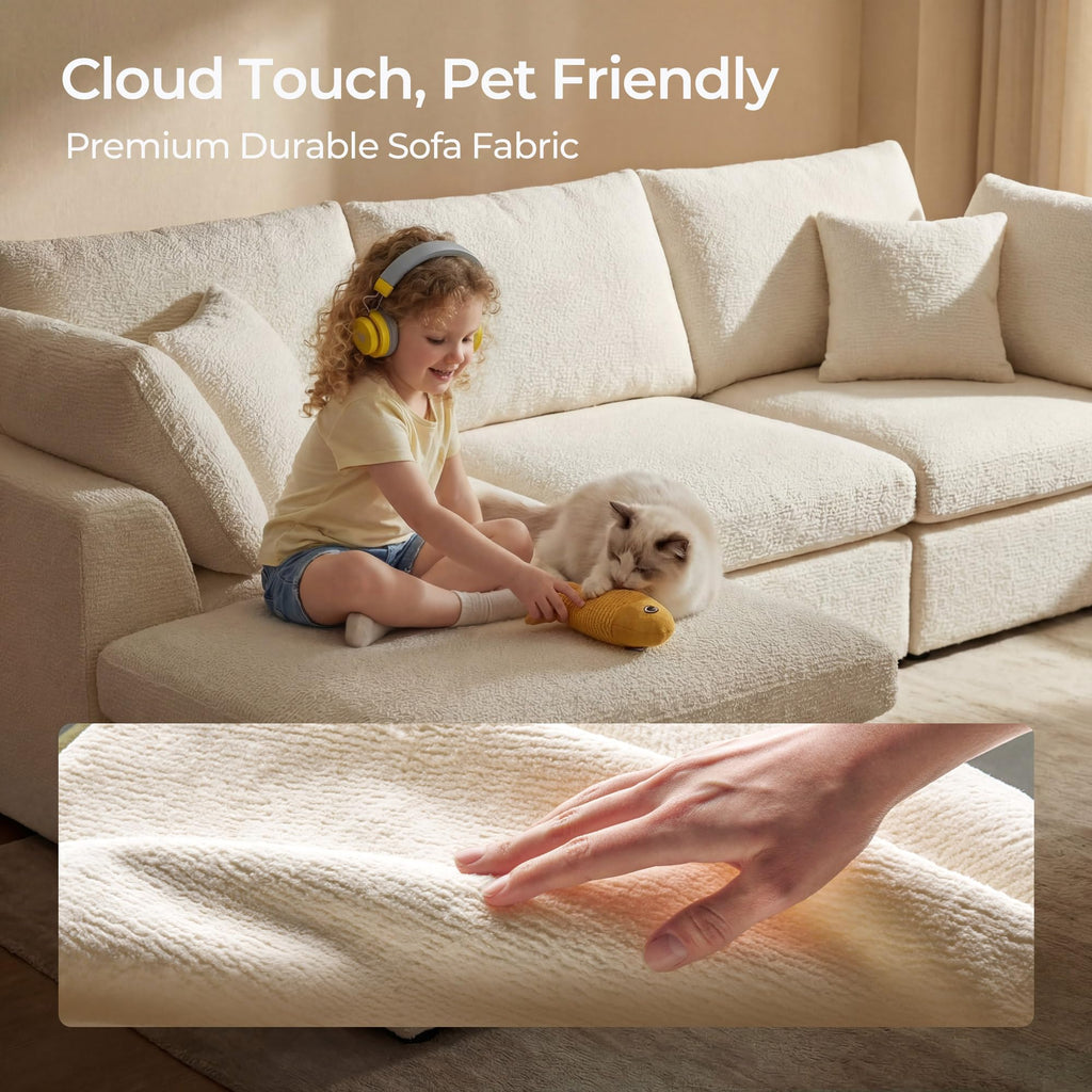 108" Cloud Sectional Couch with 2 Washable Cover Sets