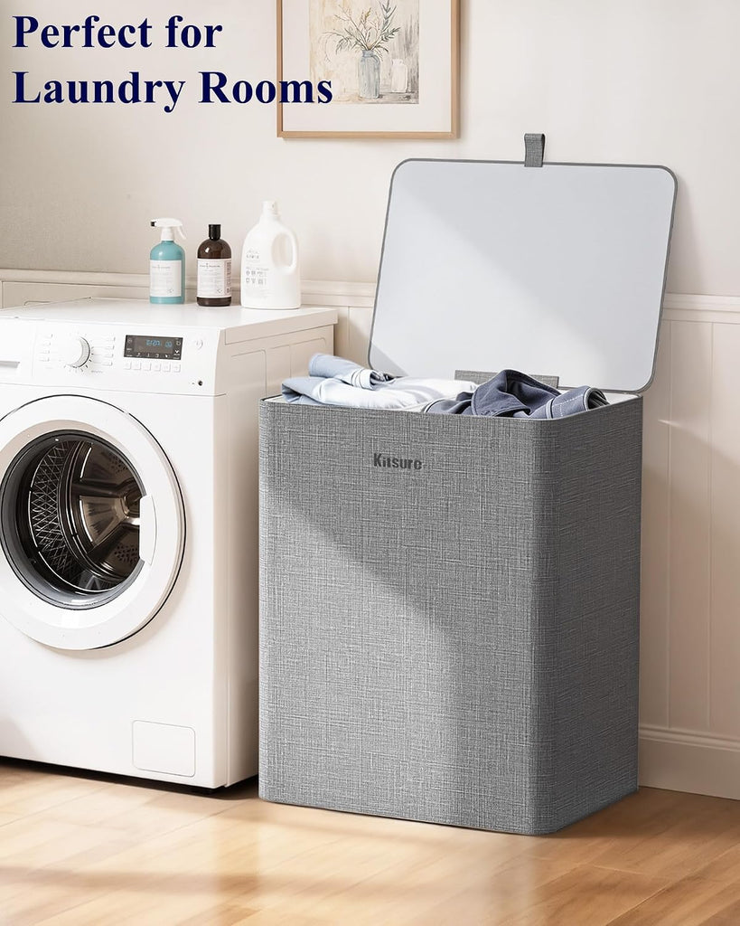 Laundry Basket 160L, 2-Compartment Sorter, Removable Bags | Laundry Room, Bathroom, Bedroom, Families, Large