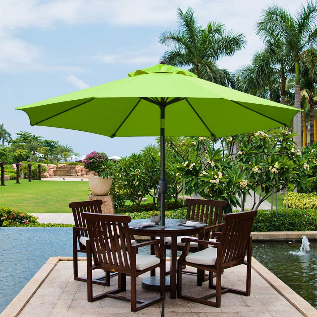 9Ft Patio Umbrella Outdoor Table Umbrella with 8 Sturdy Ribs (Grass Green)