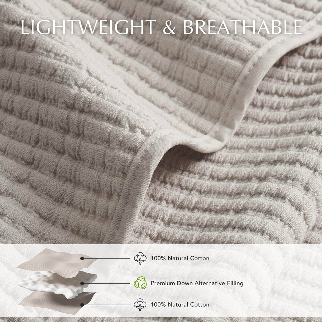 Cotton Ribbed Matelassé Coverlet Set, Birch