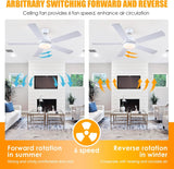 Ceiling Fans with Lights, 52inch Low Profile Ceiling Fan with Light and Remote Control,Reversible, 3CCT, Dimmable, Quiet, White Ceiling Fan for Bedroom Indoor/Outdoor Use A101-B0D8BDVQB9