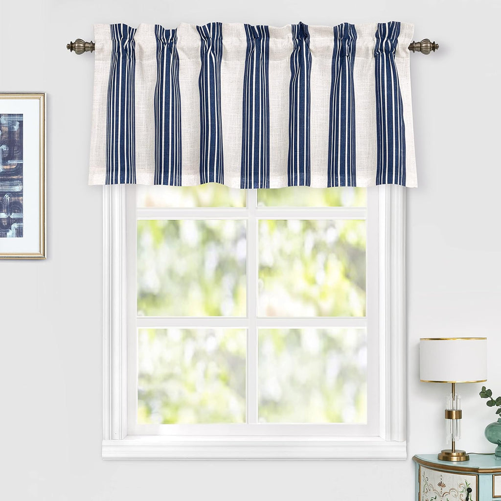 Chris Linen Lined Valance Double Layer Thermal Insulated Room Darkening Blackout Window Valances 3 Inch Rod Pocket