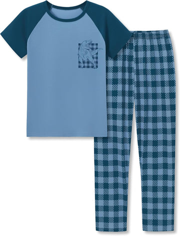 Boys Pajamas Raglan Short Sleeve & Pants Set