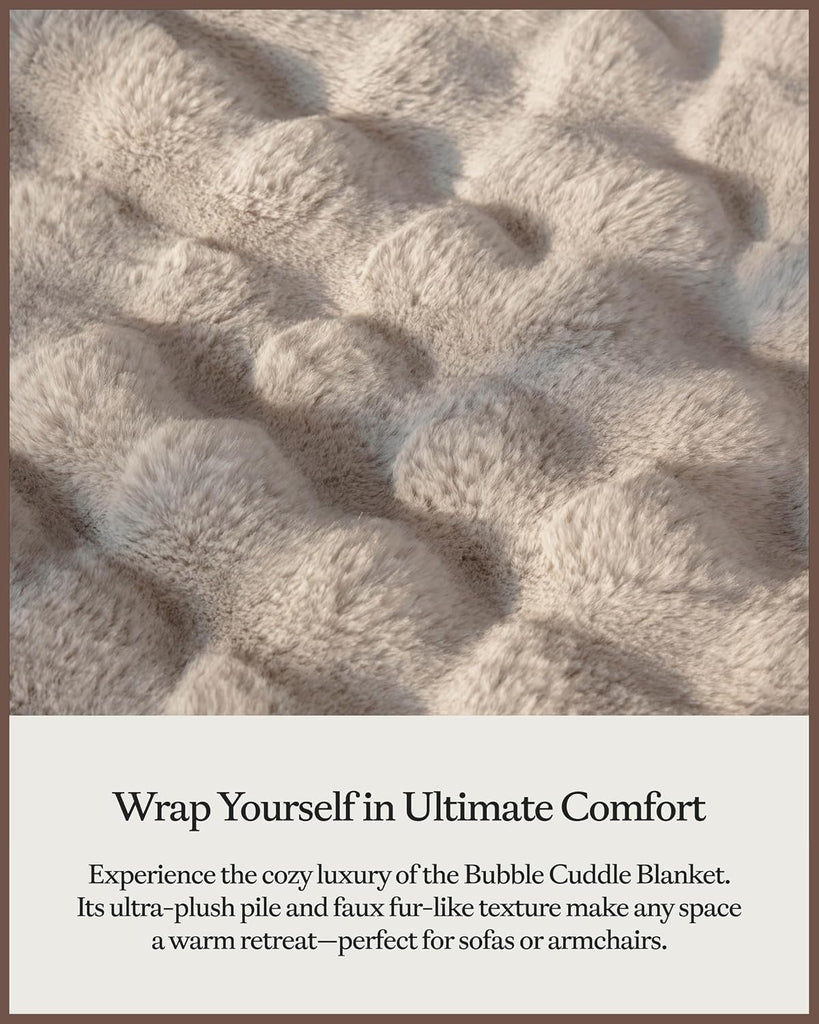 Earth Bubble Cuddle Blanket, Faux Fur Ultra-Soft Luxury Throw Blanket | Comfortably Weighted Design for Lounging or