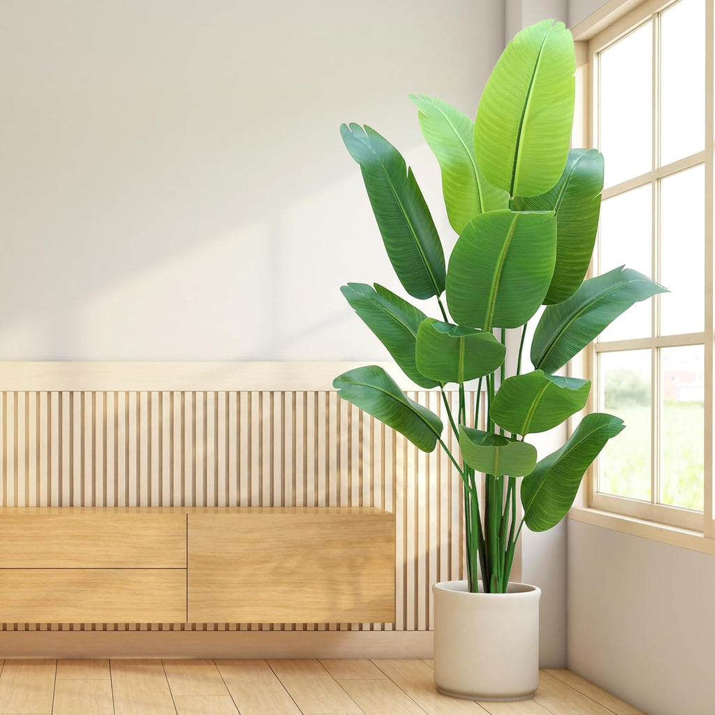 Bird of Paradise Plant Artificial 6ft,Faux Plants Indoor Tall with 12 Trunks - The Perfect Indoor Silk Floor Plant