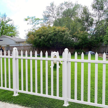 2 Sets 36"H x 84"W Vinyl White Picket Fence Panels Decorative Fencing for Front Porch Yard Garden Pool (20 Pickets