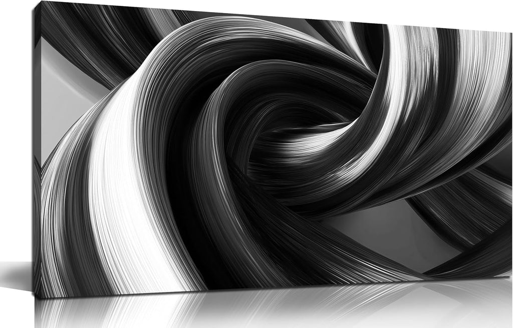 Black and White wall Decorations Large Abstract Pictures Modern Wall Art 29 x 58 Inch