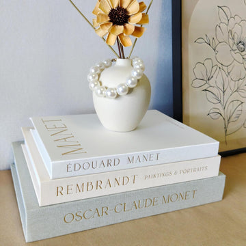 Decorative Books Decor - Set of 3 Fake Faux Books for Coffee Table Decor, Linen Fake Book for Decoration, Aesthetic