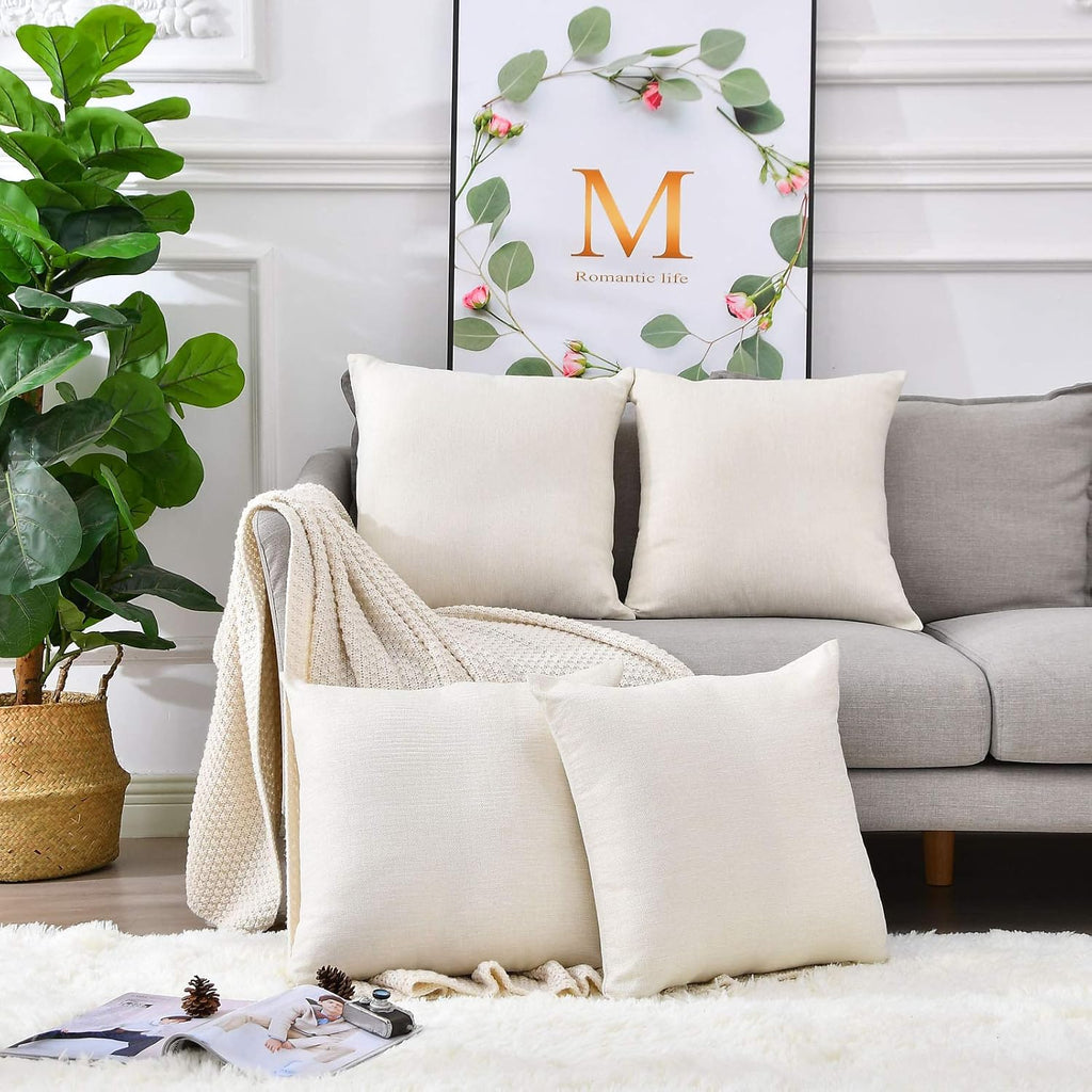 Pack 8 Linen Throw Pillow Covers Set Cushion Case, Blank for HTV Iron on Design,18x18 Inch