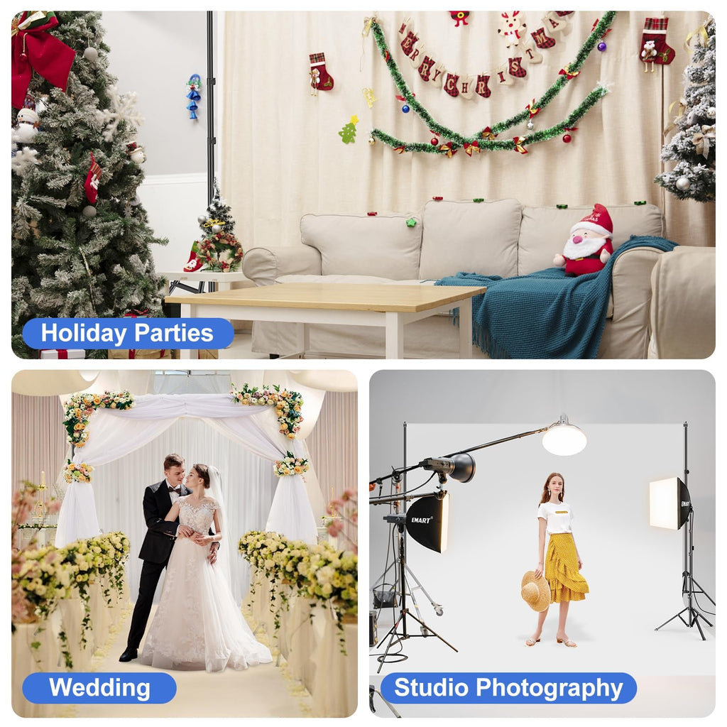 Backdrop Stand 10x7FT Adjustable Back Drop Stand for Party Photoshoot