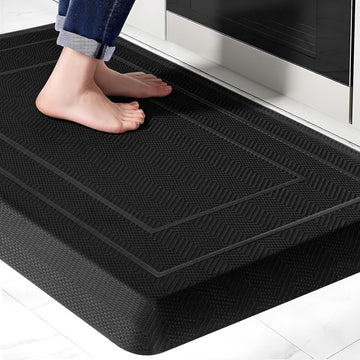 9/10"" Extra Thick Cushioned Anti Fatigue Kitchen Mat, Waterproof High Density Foam Standing Desk Mat, Non-Slip