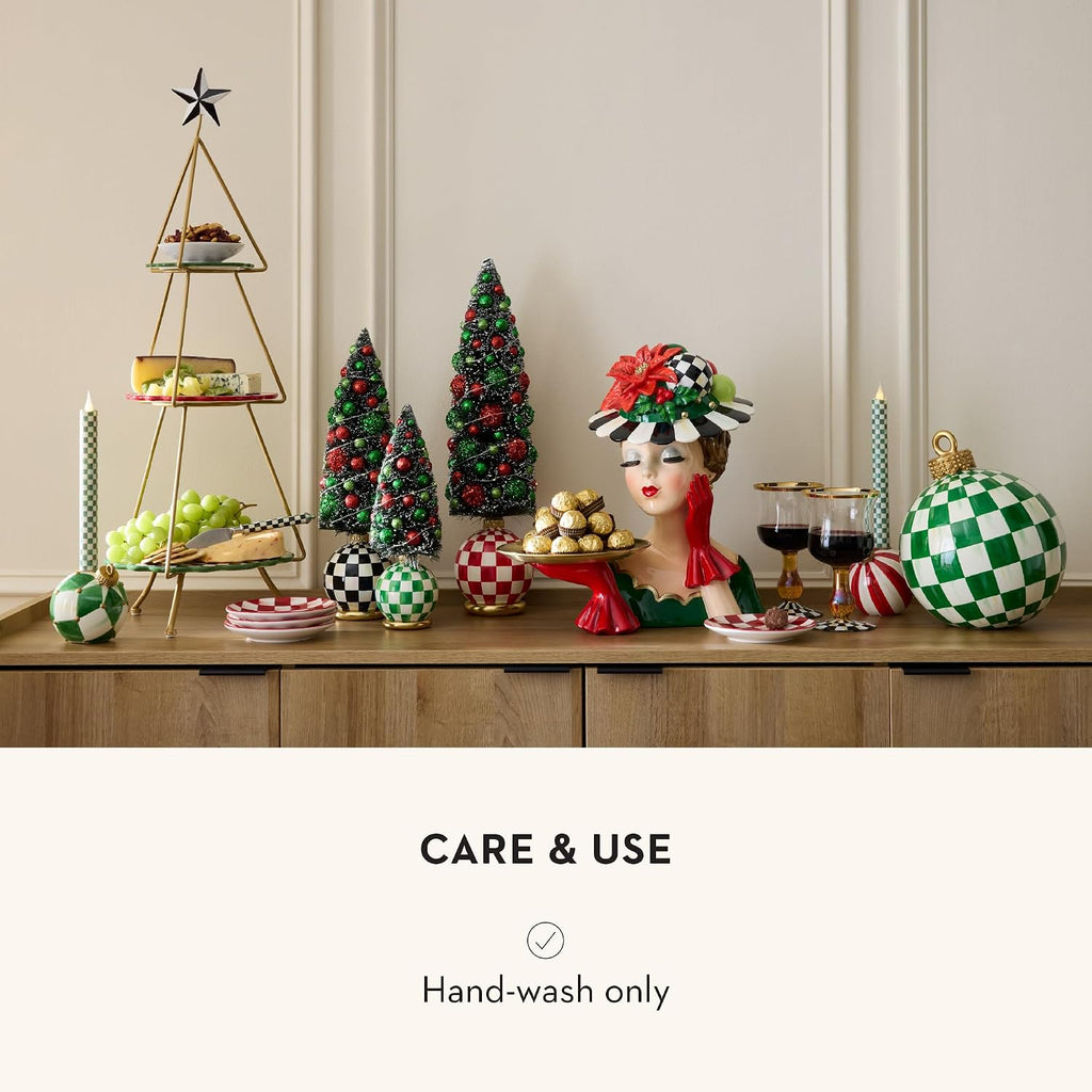 Ceramic Tiered Plate Stand, Three-Tiered Serving Tray, Party Food Display, Check It Out Tree