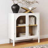 Mason Storage Accent Cabinet Sideboard Buffet, Credenza with Glass Doors and Adjustable Shelf for Dining Room