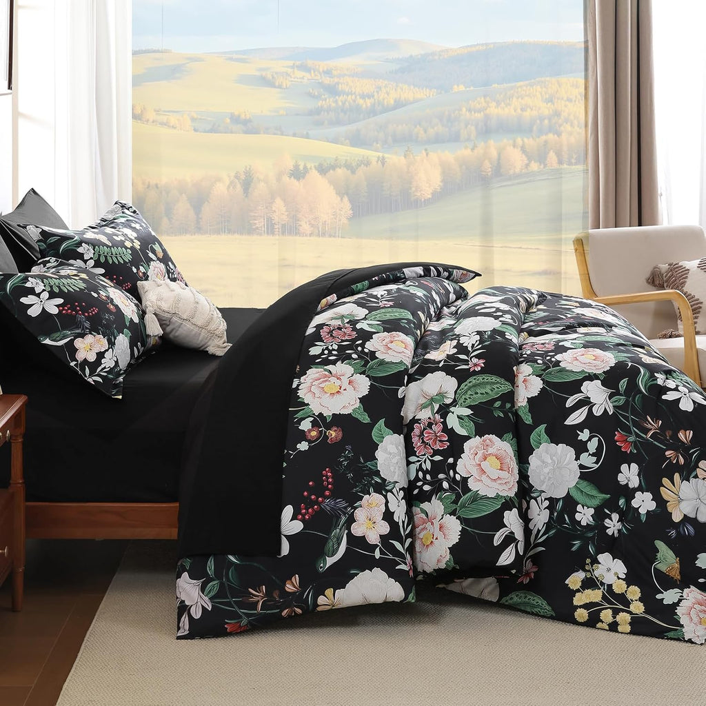 7Pieces Floral King Comforter Set