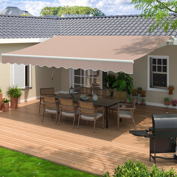 Patio Retractable Awning 13 x 8.2 ft Sun Shade Shelter Cover,Outdoor Patio Awnings for Shop, Restaurant, Cafe