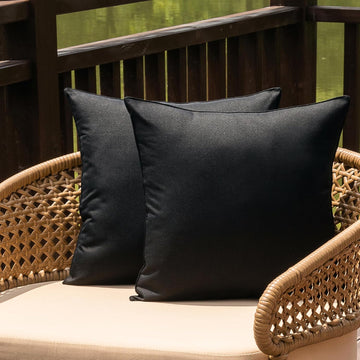 Outdoor Waterproof Throw Pillow Covers Set of 2 Decorative Farmhouse Garden Pillowcase Solid Cushion Cases