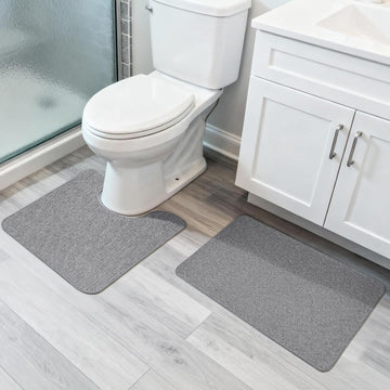 Bathroom Rugs Set 2 Pieces,Th Mats,Toilet Rugs,Quick Dry,Non-Slip,Machine Washable,Low Pile,Absorbent Bath