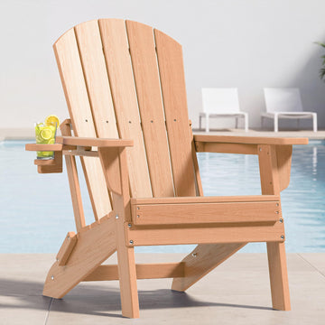 Upgrade Folding Adirondack Chair, Durable Outdoor Chair, Teak