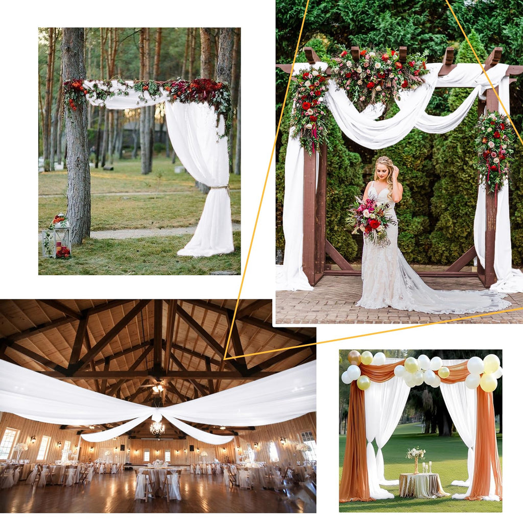 10 Yard White Gauze Cheesecloth Fabric, Arch Draping for Wedding Decor, Drape Table Runner, Boho Cheesecloth for Table