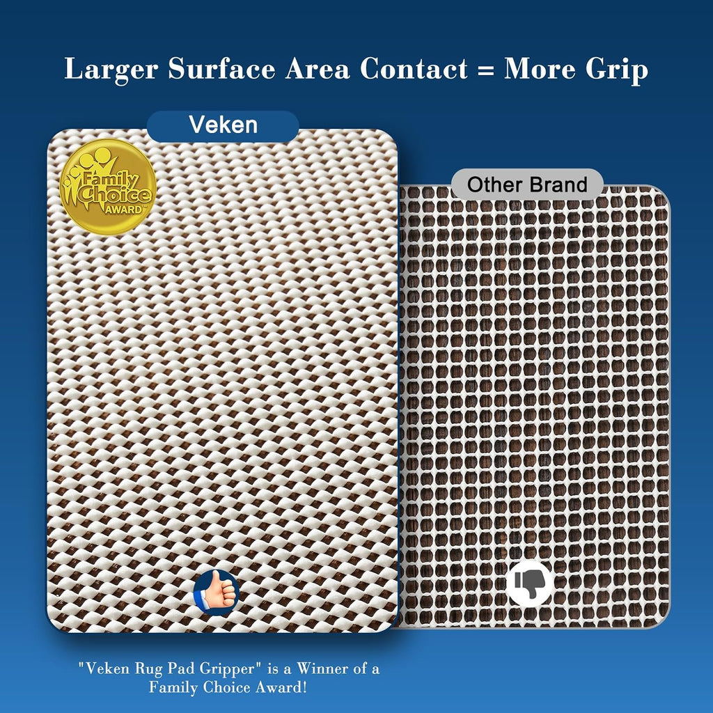 Runner Rug Pad Gripper for Hardwood Floors, Non Slip 2x6 Ft Rug Pads for Area Rugs, Thick Rug Grippers for Tile - Set of 12