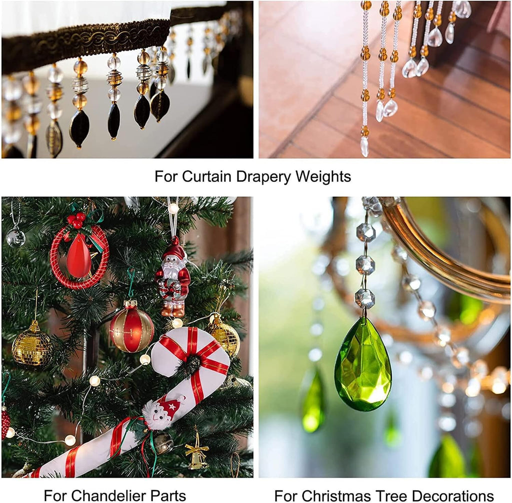 20 Pcs Teardrop Crystal Chandelier Pendants Clear Glass Lamp Decor - Clear Teardrop Crystal Chandelier Prisms