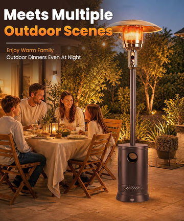 Patio Heater 48,000 BTU Outdoor Propane Heater with Wheels