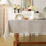 Rustic Cotton Linen Table Cloth,Tablecloths for 6 Foot Rectangle Tables,Waterproof Washable Tableclo