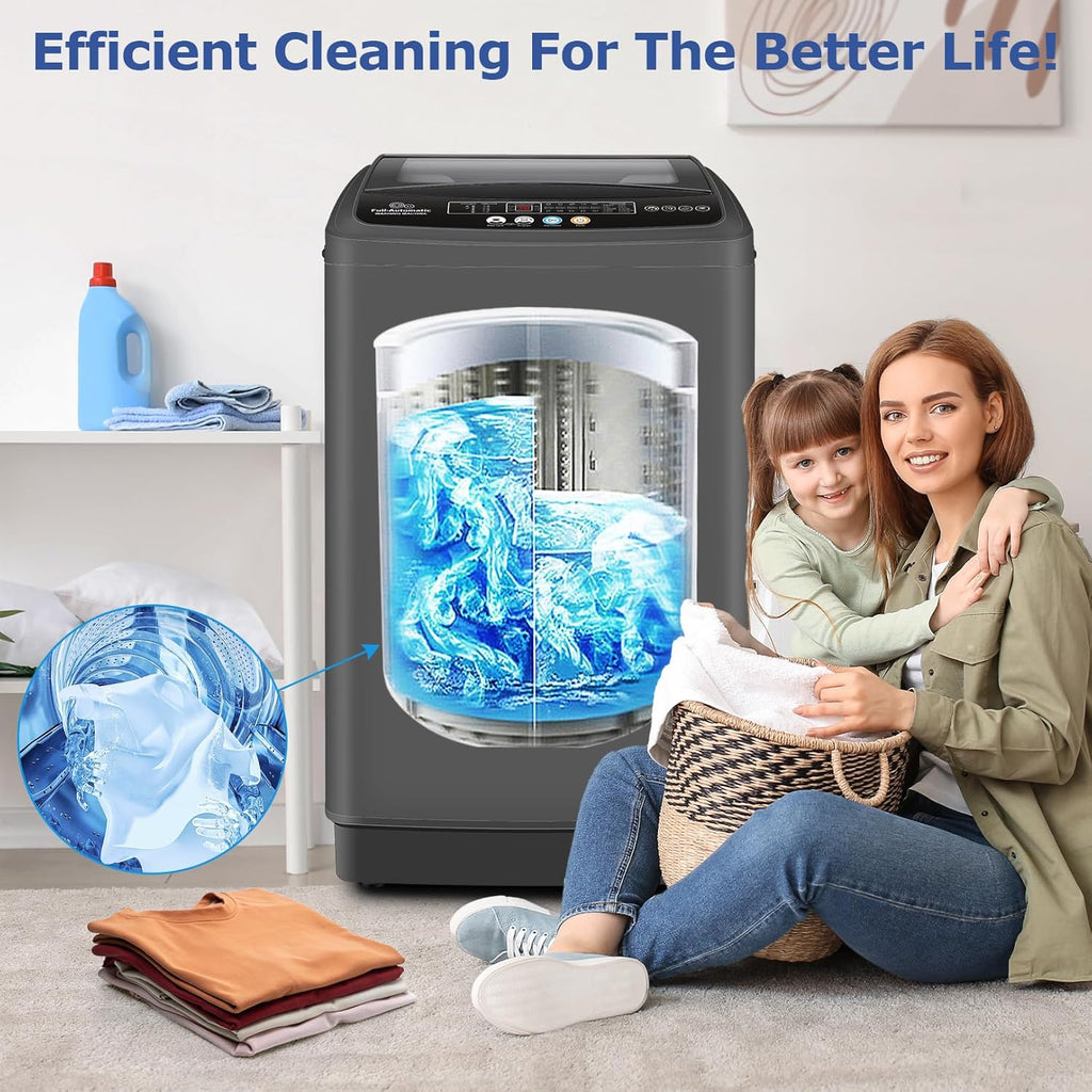 Portable Washing Machine, 20Lbs Capacity Full-Automatic Portable Washer, 2.8Cu.ft Washer and Dryer Combo with 10
