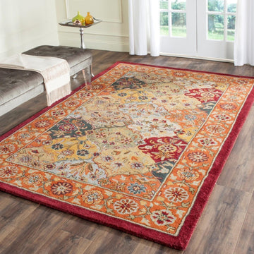 Heritage Collection X-Large Area Rug - 12' x 15', Multi & Red, Handmade Traditional Oriental Wool, Ideal for High