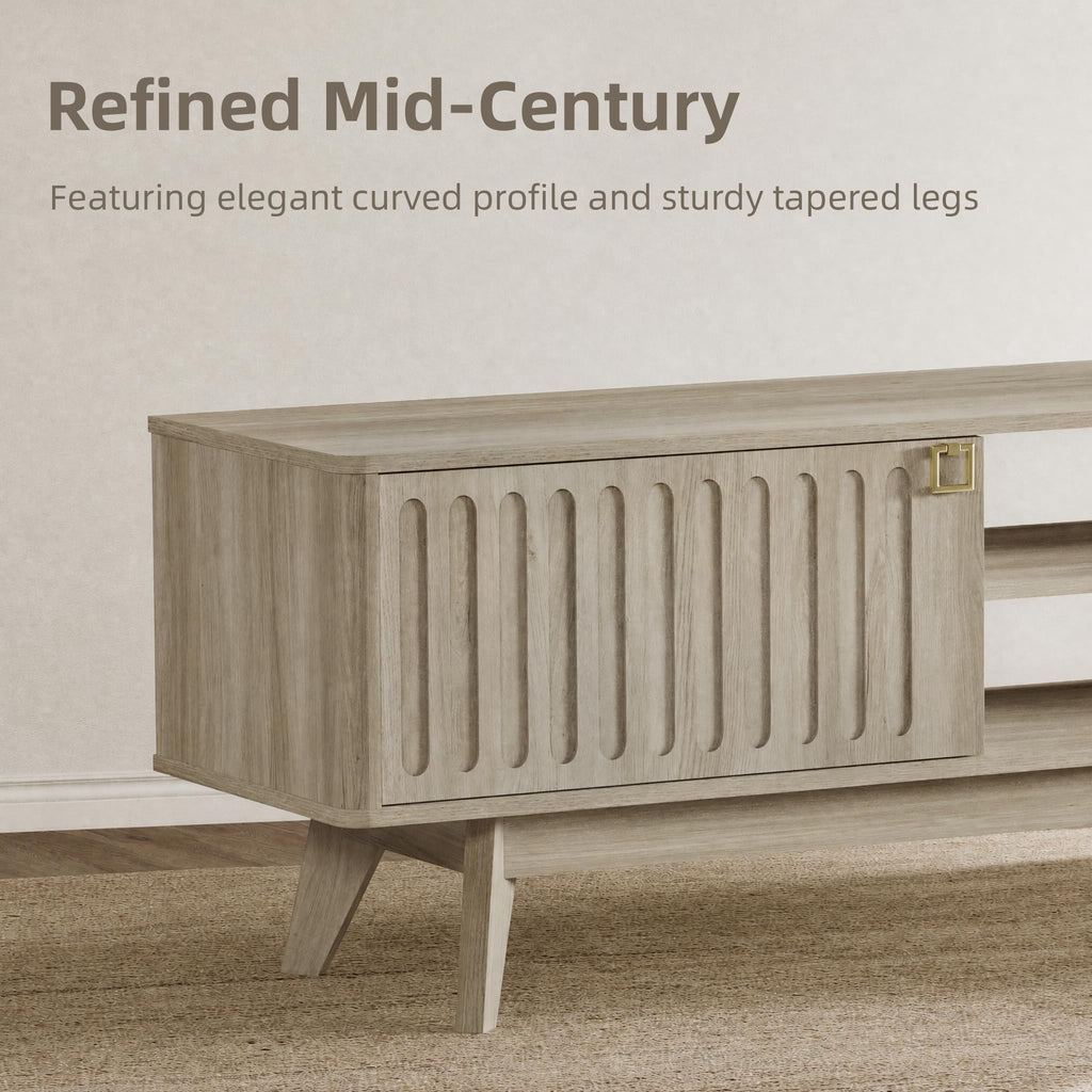Fluted Modern TV Stand, 70" TV Console