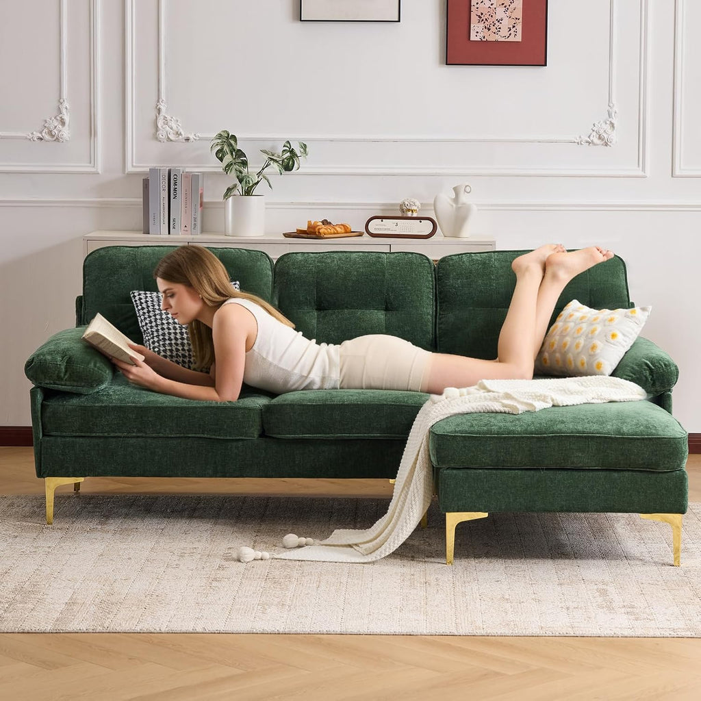 Sectional Couches ,85" L-Shaped Sofas,Modern Couch with Deep Seats & Chaise Longue,Removable Sofa Pillows