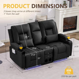 Power Loveseat Recliner Sofa with Console, Wall Hugger RV Reclining Couch