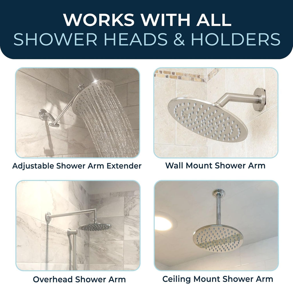 Solid Metal 8 Inch Rainfall Shower Head - CHROME - Shower Head Rainfall