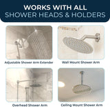 Solid Metal 8 Inch Rainfall Shower Head - CHROME - Shower Head Rainfall