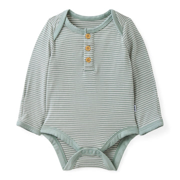 Newborn Henley Bodysuit, Soft Viscose from Bamboo Long Sleeve Bodysuit for Baby Boys & Girls, Baby Clothes, Willow