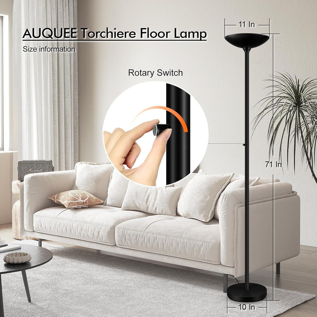 30W Torchiere Floor Lamp - 3600LM Super Bright LED Floor Lamp
