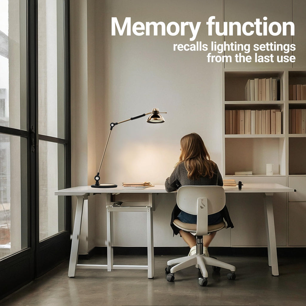 Tall LED Architect Desk Lamp, Gesture Control, Brass