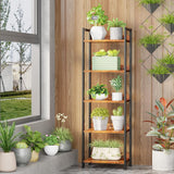 5 Tier Bookshelf with Drawer, Tall Narrow Bookcase with Shelves, Wood and Metal Bookshelves Storage Organizer