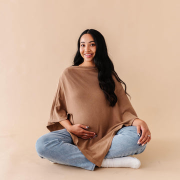 Knit Breathable Nursing Cover Up for Breastfeeding - Soft GOTS Certified Organic Cotton Breastfeeding Cover Up for