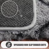 6x9 Area Rugs for Living Room Bedroom, Large Fluffy Grey and Black Throw Rug