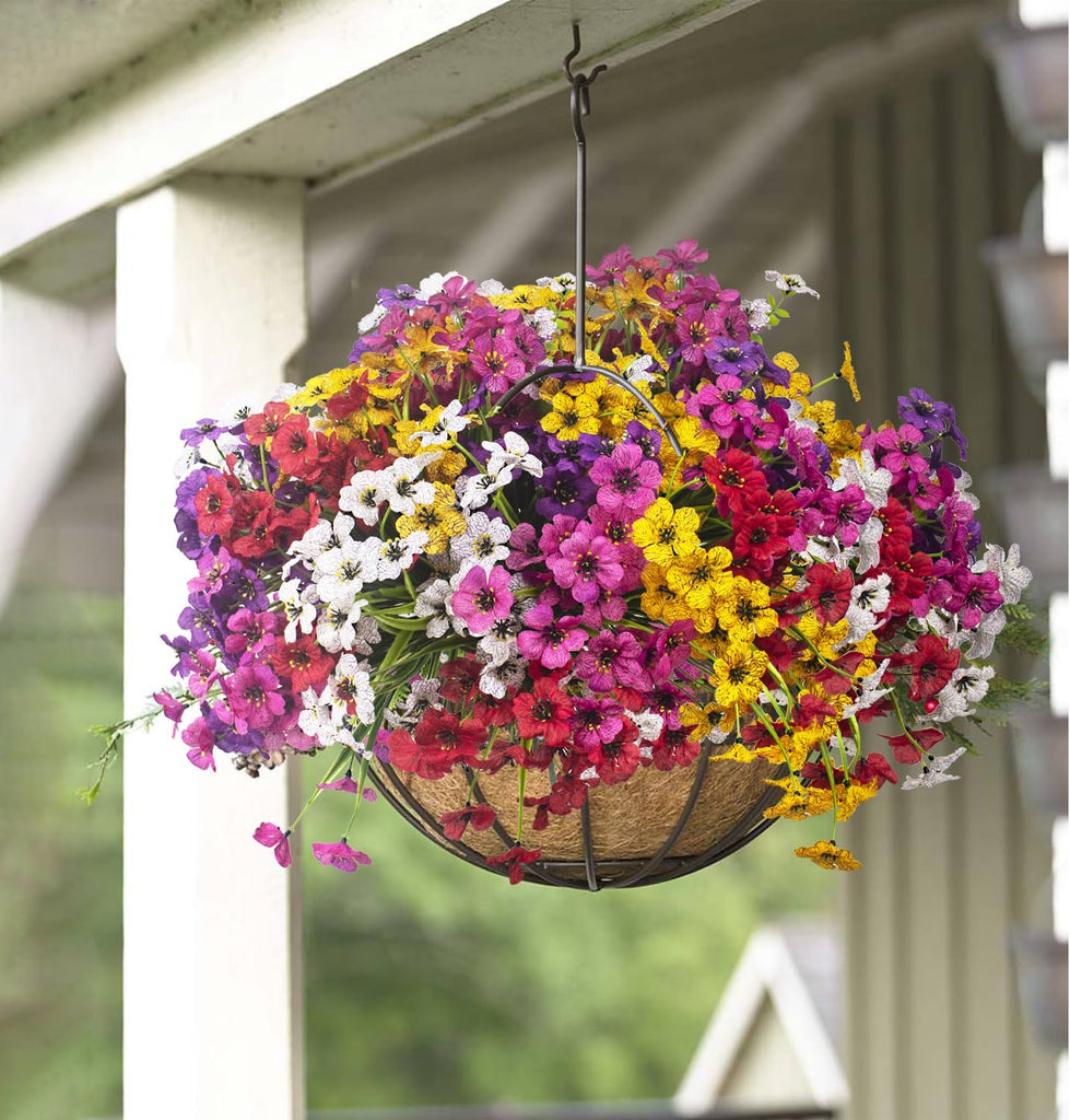 20 Bundles Artificial Flowers, Outdoor Indoor UV Resistant Fake Flowers No Fade Faux Plastic Plants Garden Porch