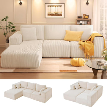 107'' Modular Sectional Sofa, L Shaped Cloud Couch for Living Room