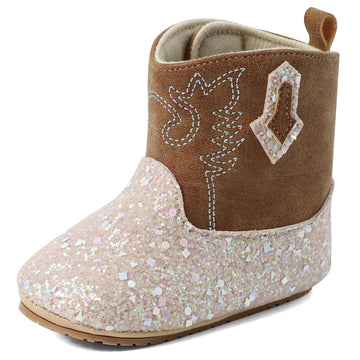 Baby Girls Sequin Western Cowgirl Boots, Brown