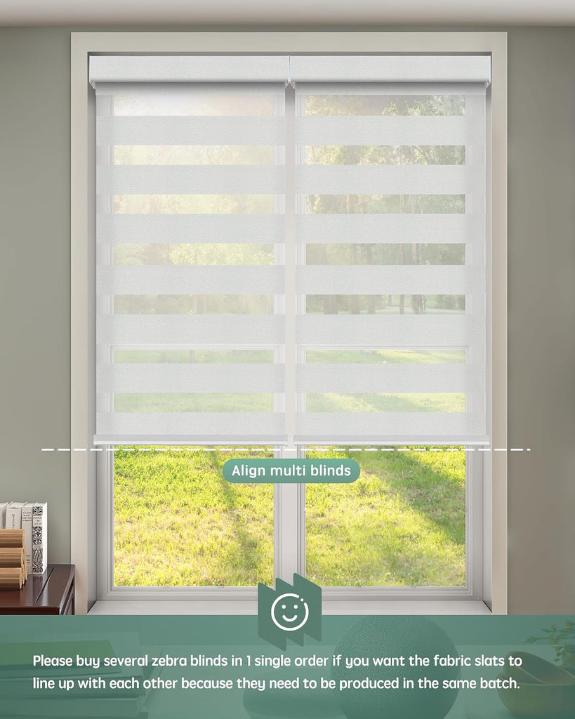 Motorized Zebra Blinds with Remote, Room Darkening Smart Blinds Work with Alexa, Apple Home, Google Home, Electric